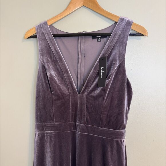 NWT Lulus Velvet Maxi Dress Evening Gown Formal Party Sleeveless M Dusty Purple - Picture 6 of 12